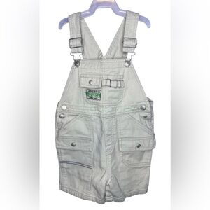 Vtg Carter’s Toddler Boys Khaki Utility Short Overalls Size 3T Retro Outfit